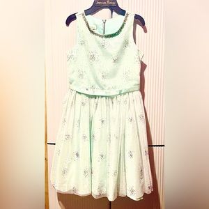 American Princess Teal/Aqua sleeveless dress with crystals Size 16